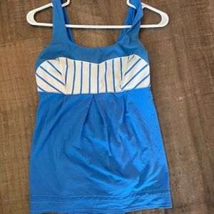 Lululemon Elevate Blue & White Tank Top